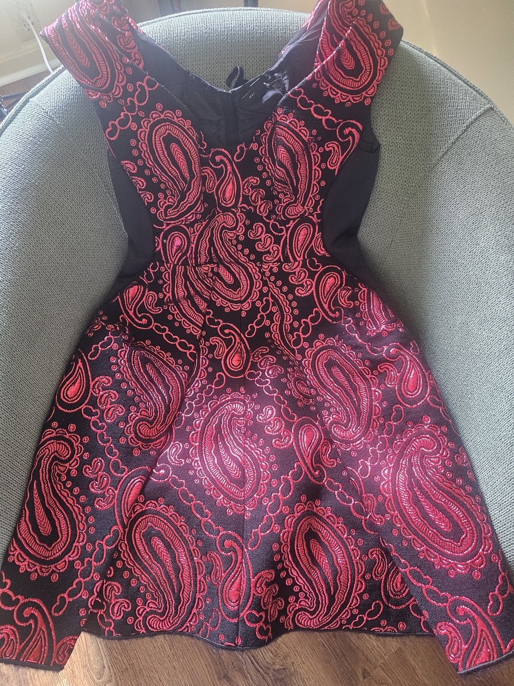 Black and Red Paisley Fit & Flare Dress